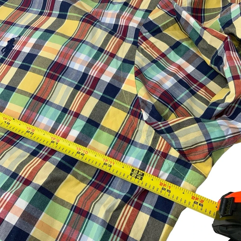 Polo Ralph Lauren Custom Fit Long Sleeve Shirt Mens 2XL XXL‎ Multicolor Plaid